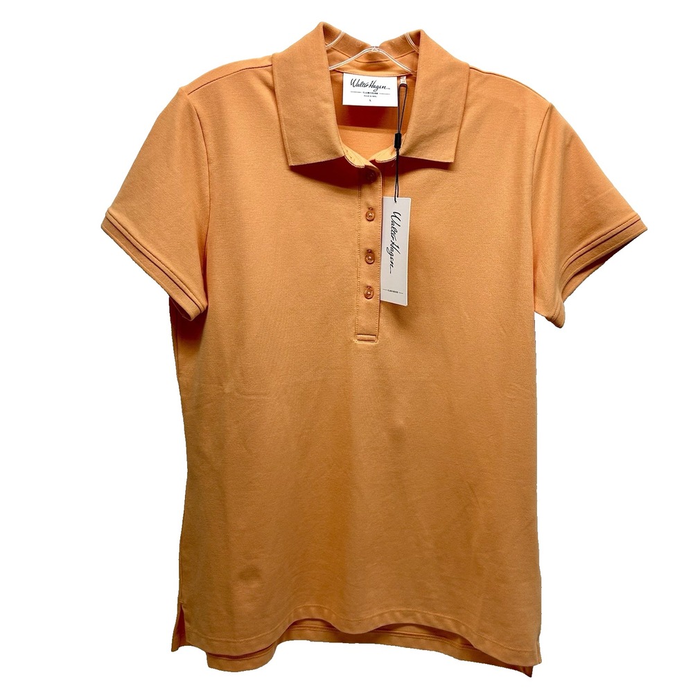 Walter Hagen Clubhouse SS Women's Large Fresh Orange Classic Polo (B6)